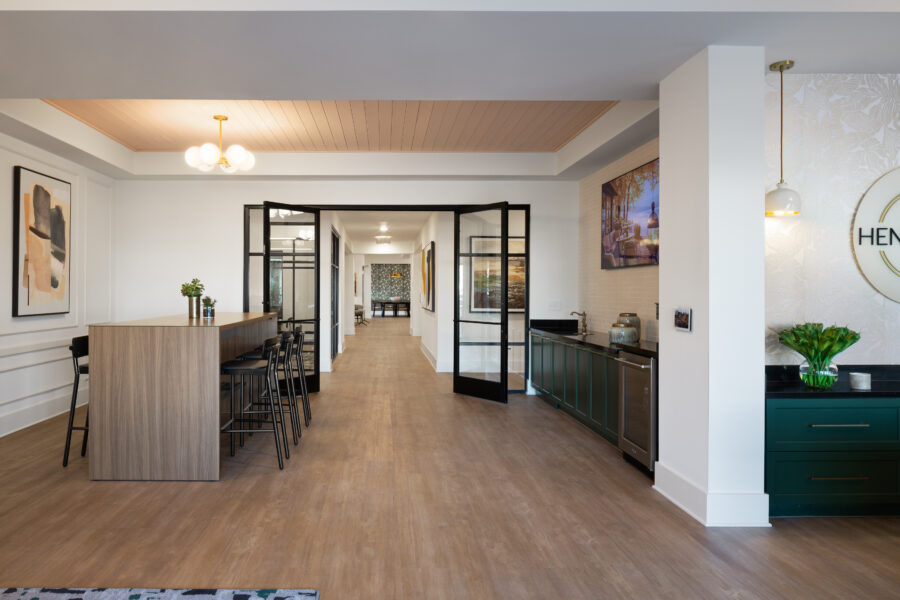 Inside of apartment lobby