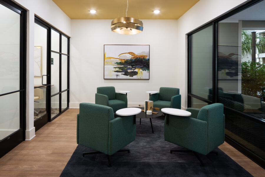 Inside of apartment lobby