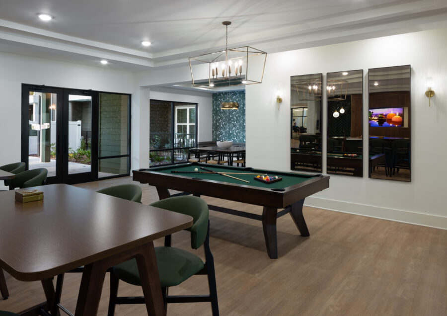 Inside of apartment lobby