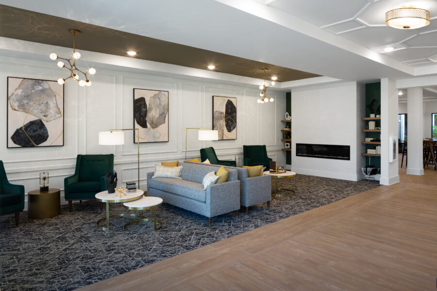 Inside of apartment lobby