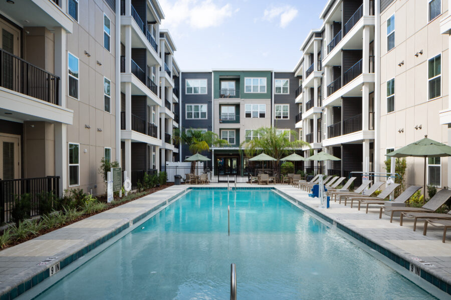 View of apartment pool