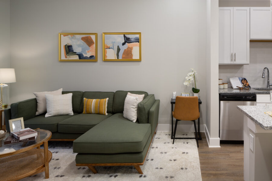 Inside of an apartment unit living room