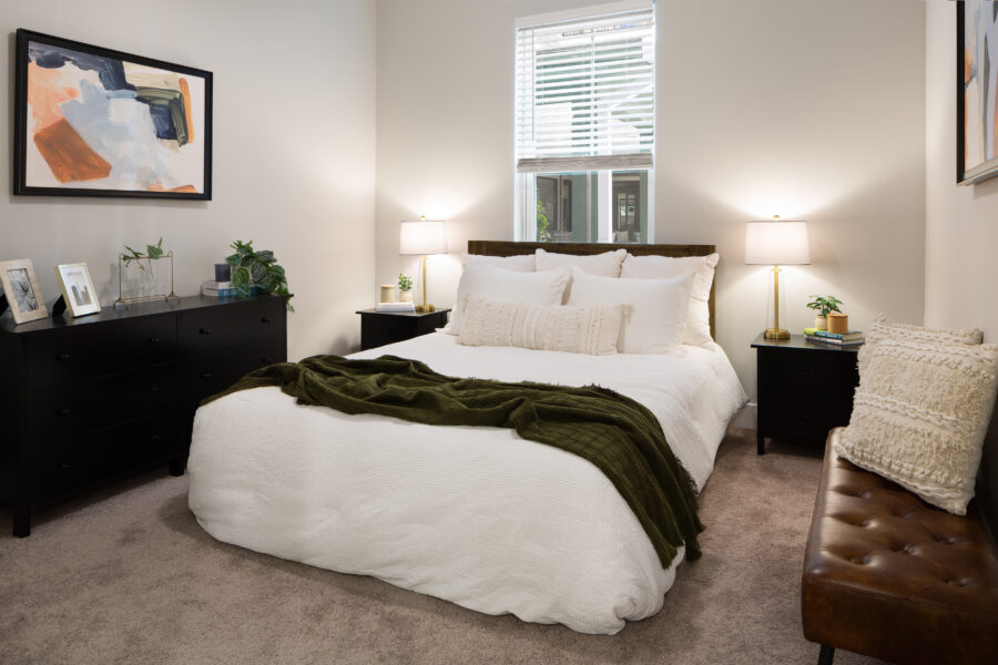 Inside of an apartment unit bedroom