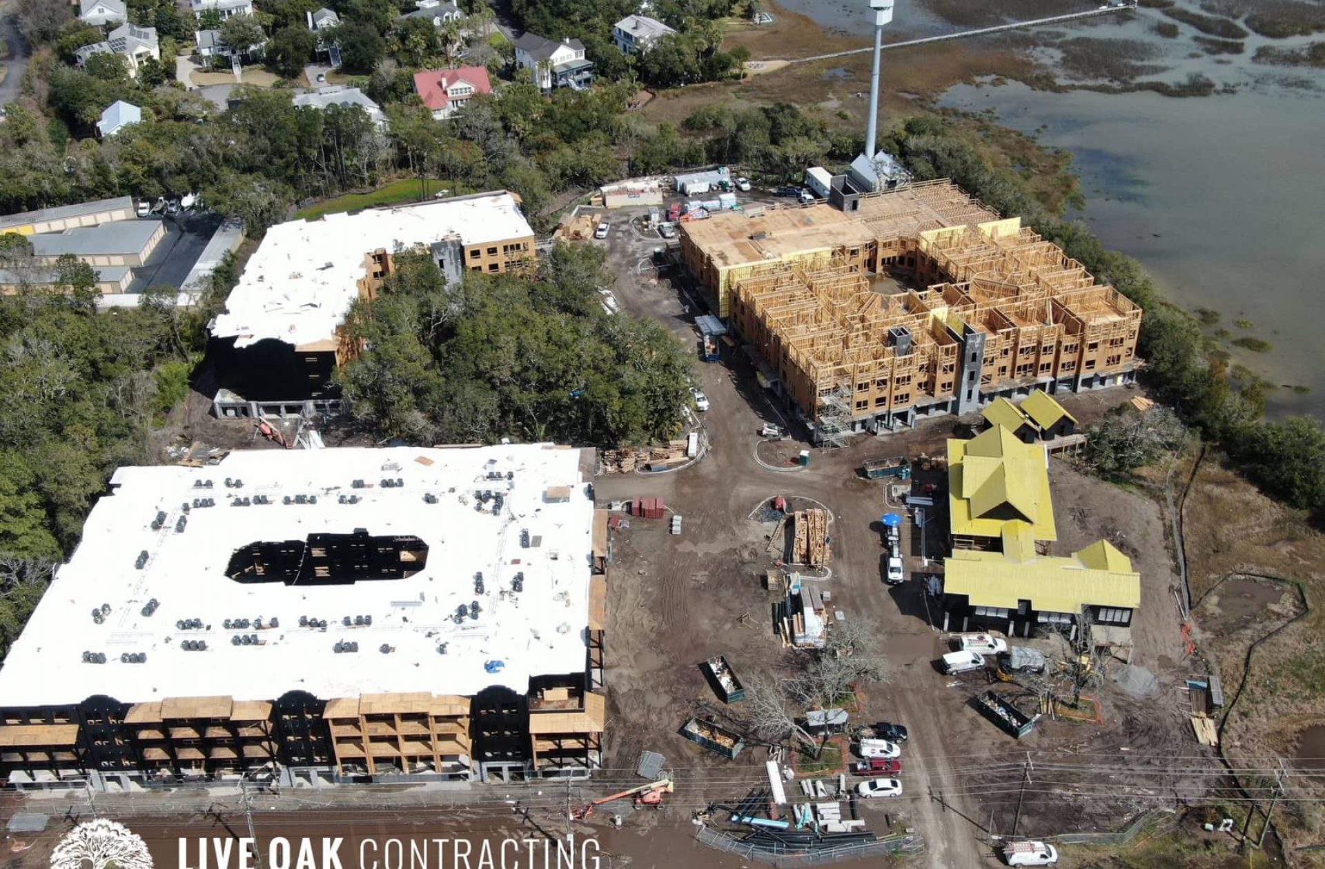 aerial view of construction site