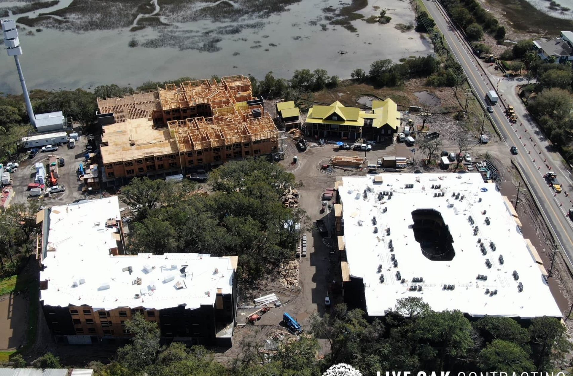 aerial view of construction site