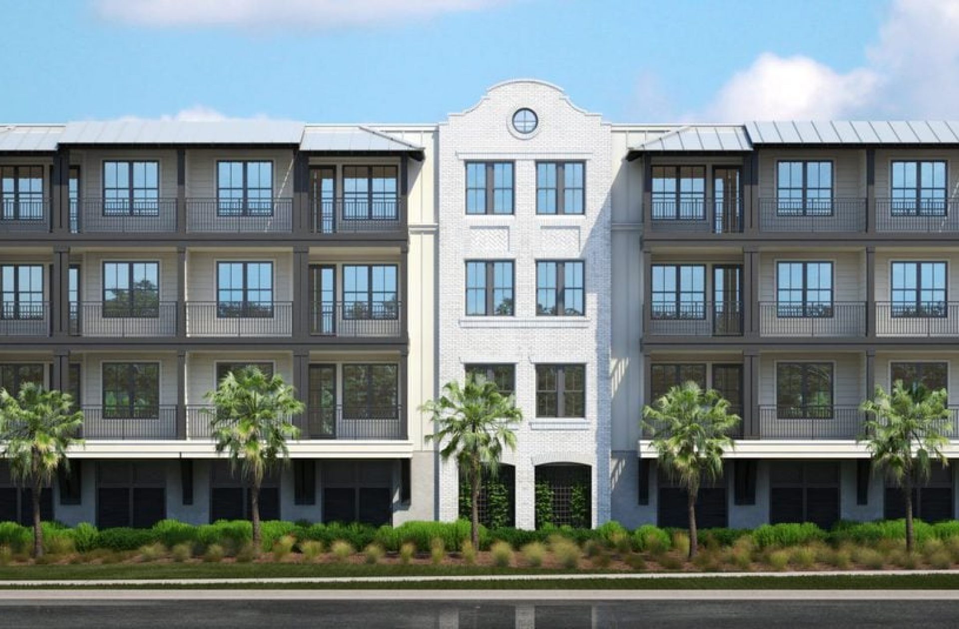 art mockup of apartment complex