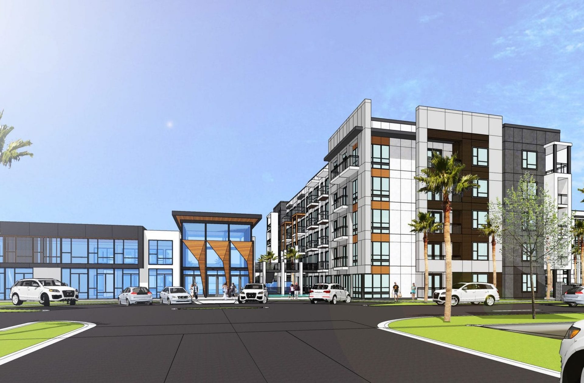 art mock of new apartments